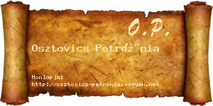 Osztovics Petrónia névjegykártya